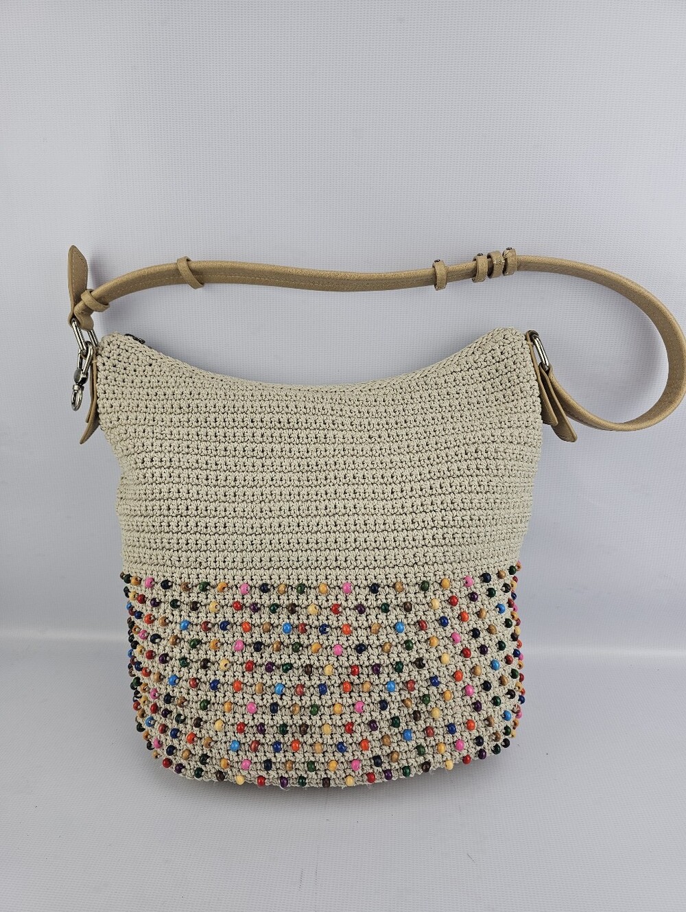 The Sak Sequoia Crochet Hobo Bag Ecru Multi Bead